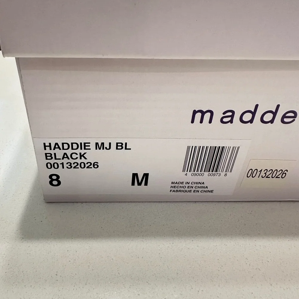 Madden Girl Haddie Black Patent Mary Jane Platform Lug Sole Shoes Womens 8 w/BOX